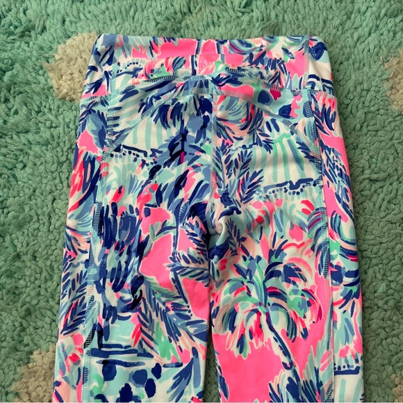 LILLY PULITZER Legging Luxletic Crop Pink Ravello Blue Perfect Match Cutout xxs - Picture 5 of 10